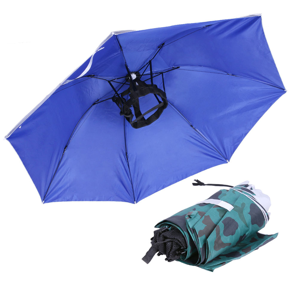 Golf Umbrella - Składany parasol na głowę, wodoodporna czapka,