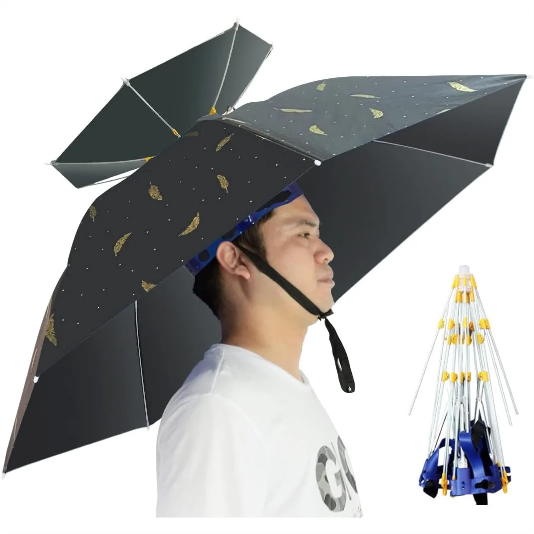 Golf Umbrella Large - Składany kapelusz-parasol z regulacją, chroniący przed