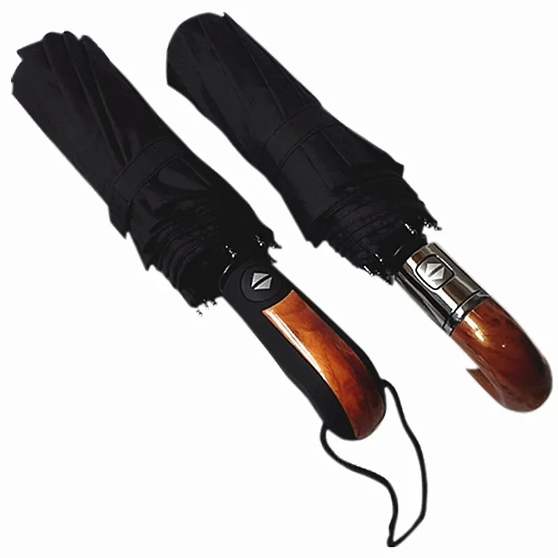 Golf Umbrella Large - Luksusowy parasol odwracany męski z drewnianą